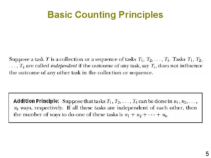 Basic Counting Principles 5 