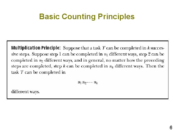 Basic Counting Principles 6 