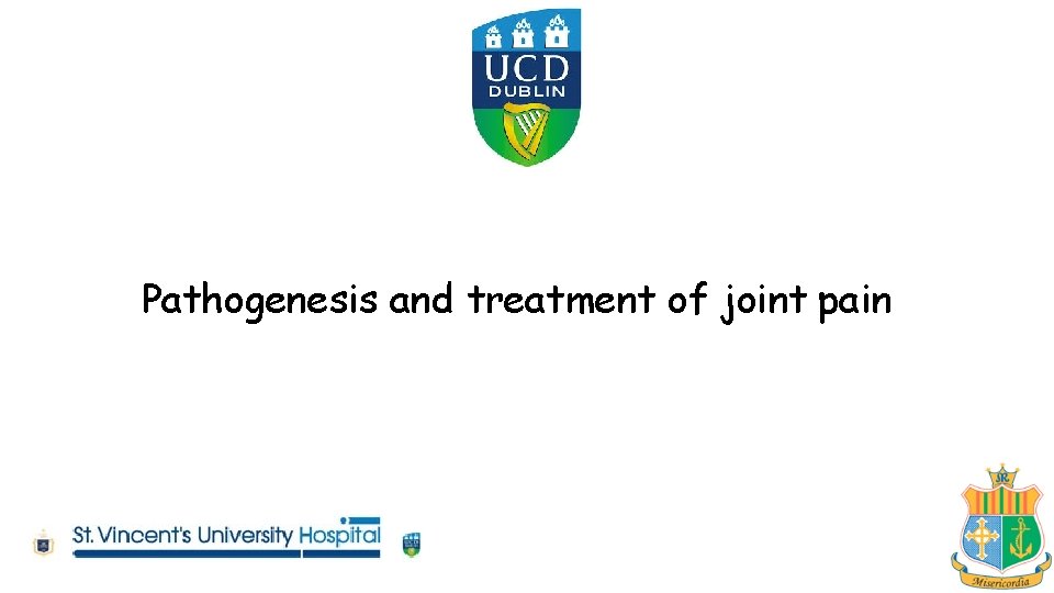 Pathogenesis and treatment of joint pain 