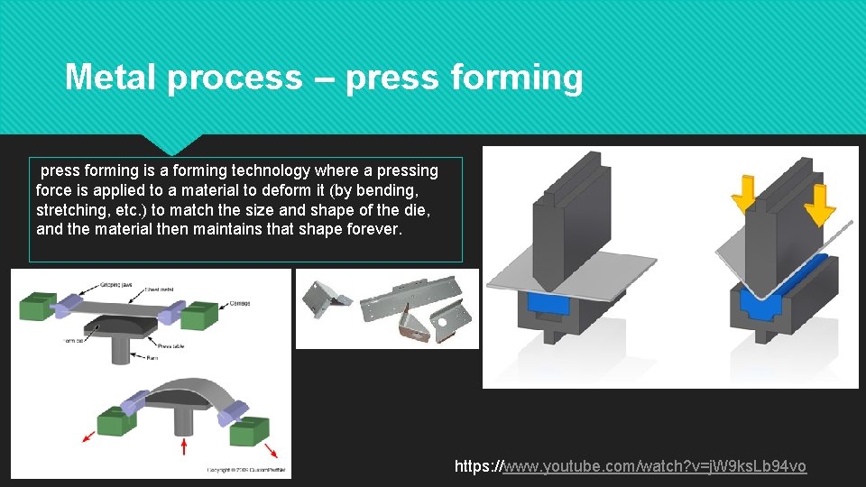 Metal process – press forming is a forming technology where a pressing force is