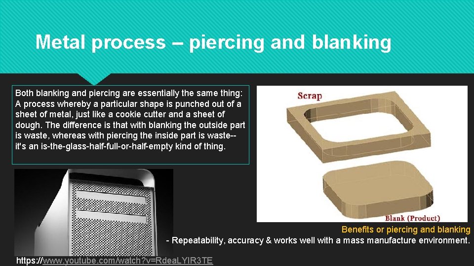Metal process – piercing and blanking Both blanking and piercing are essentially the same