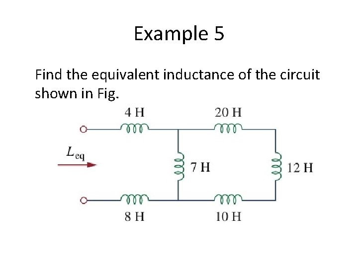 Example 5 Find the equivalent inductance of the circuit shown in Fig. 