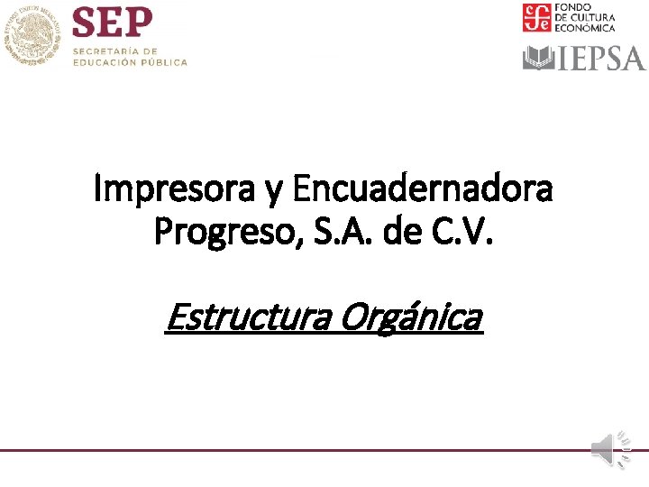 Impresora y Encuadernadora Progreso, S. A. de C. V. Estructura Orgánica 