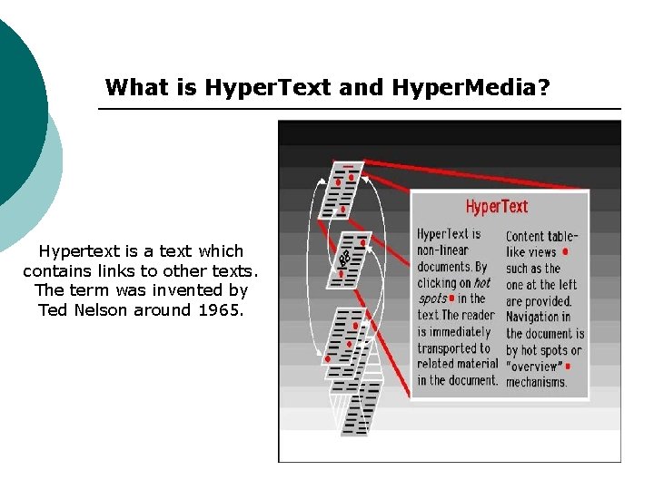 What is Hyper. Text and Hyper. Media? Hypertext is a text which contains links