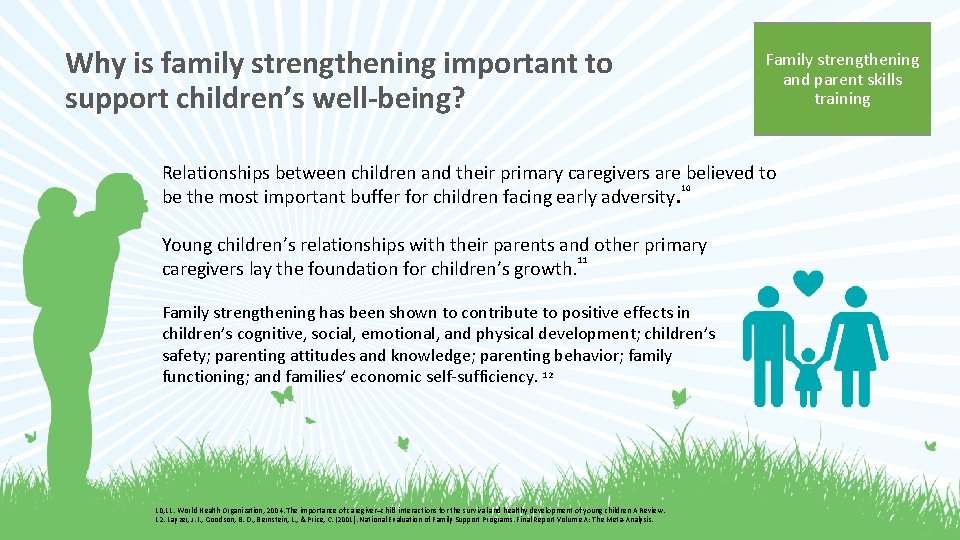 Why is family strengthening important to support children’s well-being? Family strengthening and parent skills