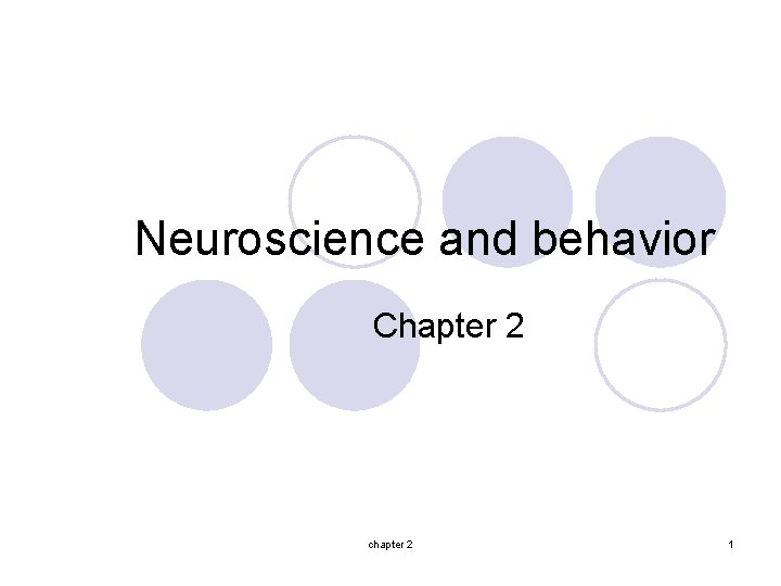 Neuroscience and behavior Chapter 2 chapter 2 1 