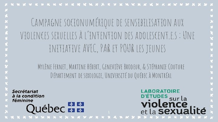 Campagne socionumérique de sensibilisation aux violences sexuelles à l’intention des adolescent. e. s :