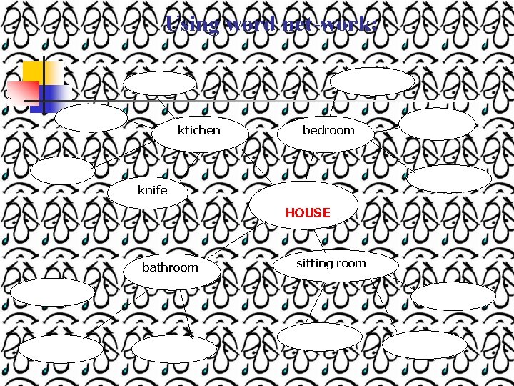 Using word net-work: ktichen bedroom knife HOUSE bathroom sitting room 