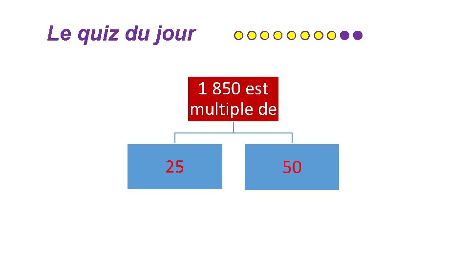 Le quiz du jour 1 850 est multiple de 25 50 Le quiz du jour 1 850 est multiple de 25 50