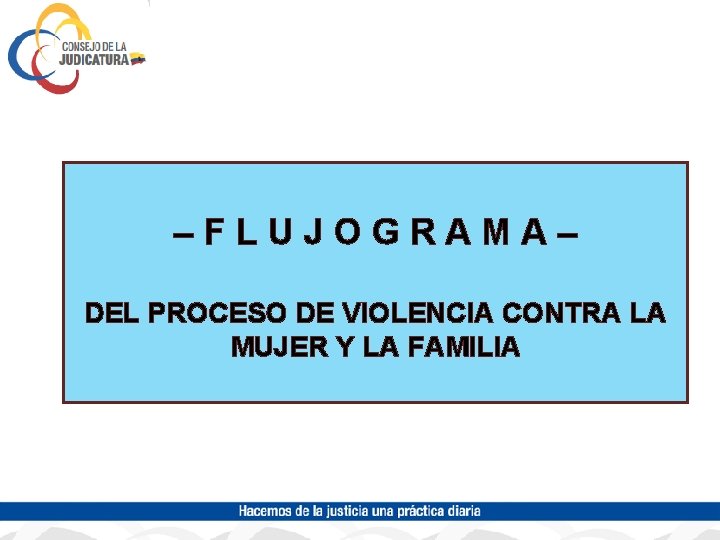 –FLUJOGRAMA– DEL PROCESO DE VIOLENCIA CONTRA LA MUJER Y LA FAMILIA 