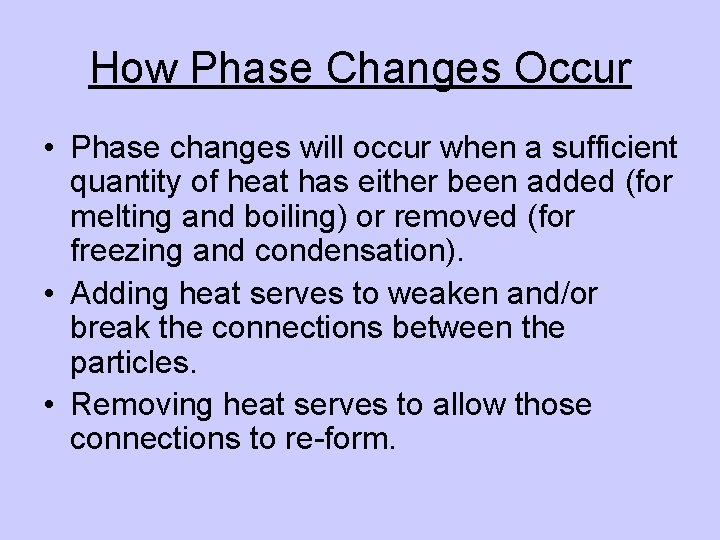 Matter and its Changes Phases of Matter Phase