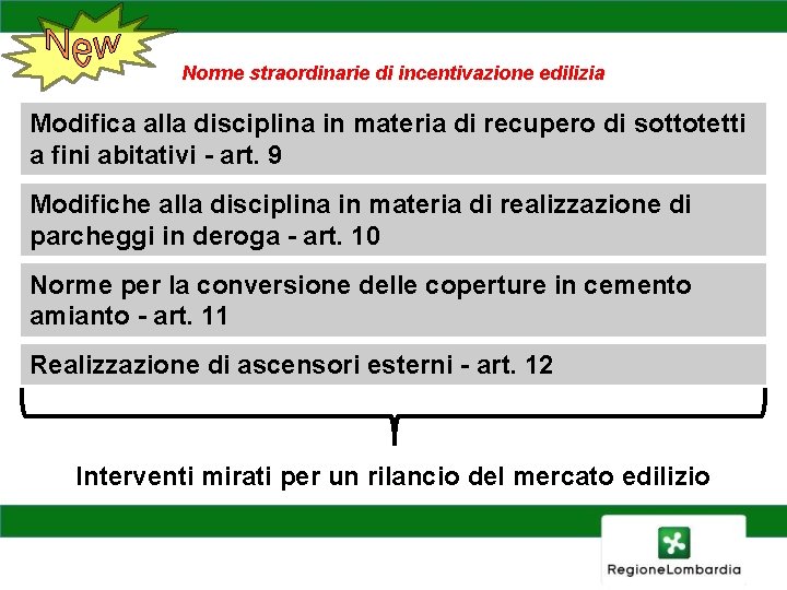 Norme straordinarie di incentivazione edilizia Modifica alla disciplina in materia di recupero di sottotetti