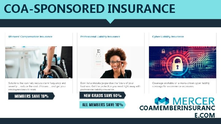 COA-SPONSORED INSURANCE COAMEMBERINSURANC E. COM 