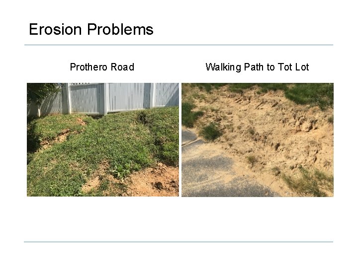 Erosion Problems Prothero Road Walking Path to Tot Lot 