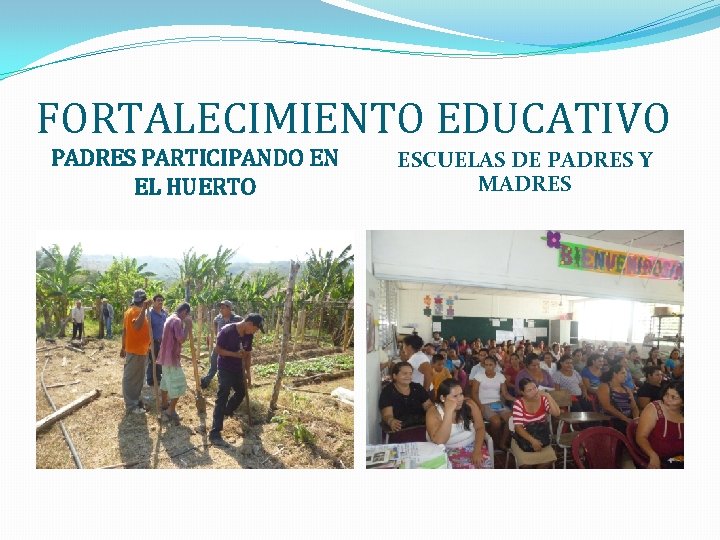 FORTALECIMIENTO EDUCATIVO PADRES PARTICIPANDO EN EL HUERTO ESCUELAS DE PADRES Y MADRES 
