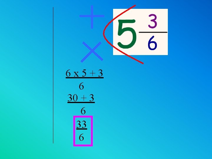 6 x 5+3 6 30 + 3 6 33 6 