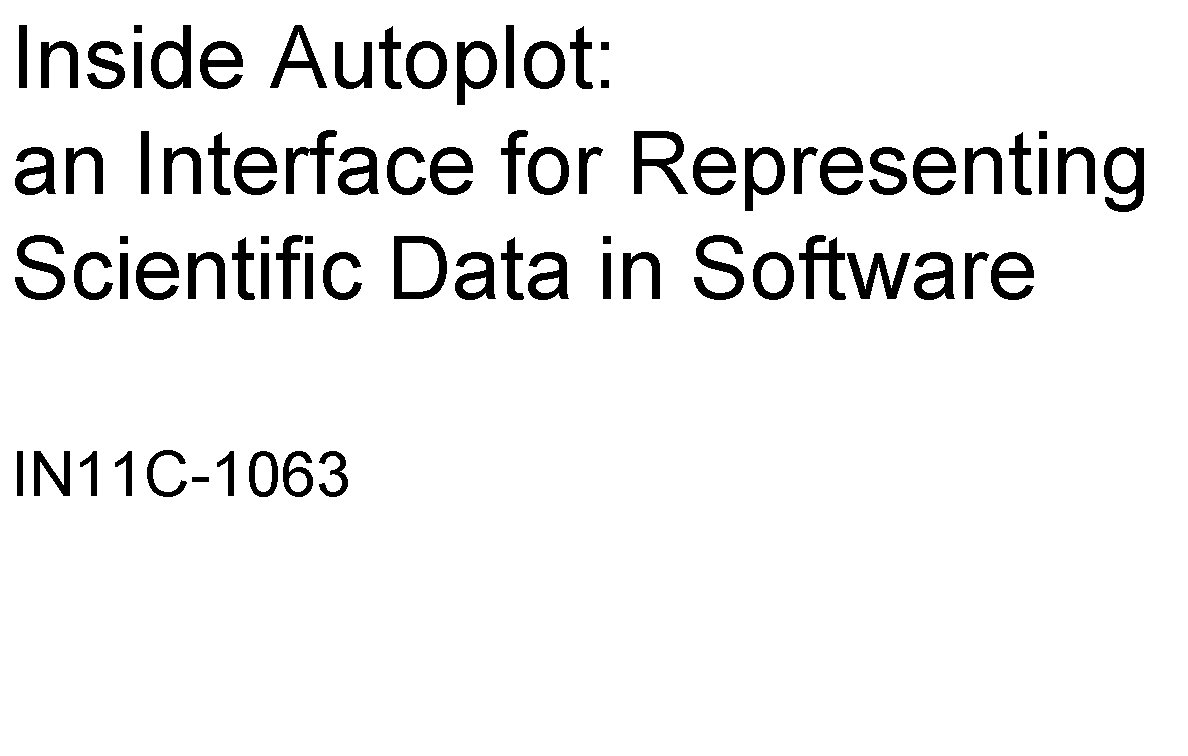 Inside Autoplot: an Interface for Representing Scientific Data in Software IN 11 C-1063 