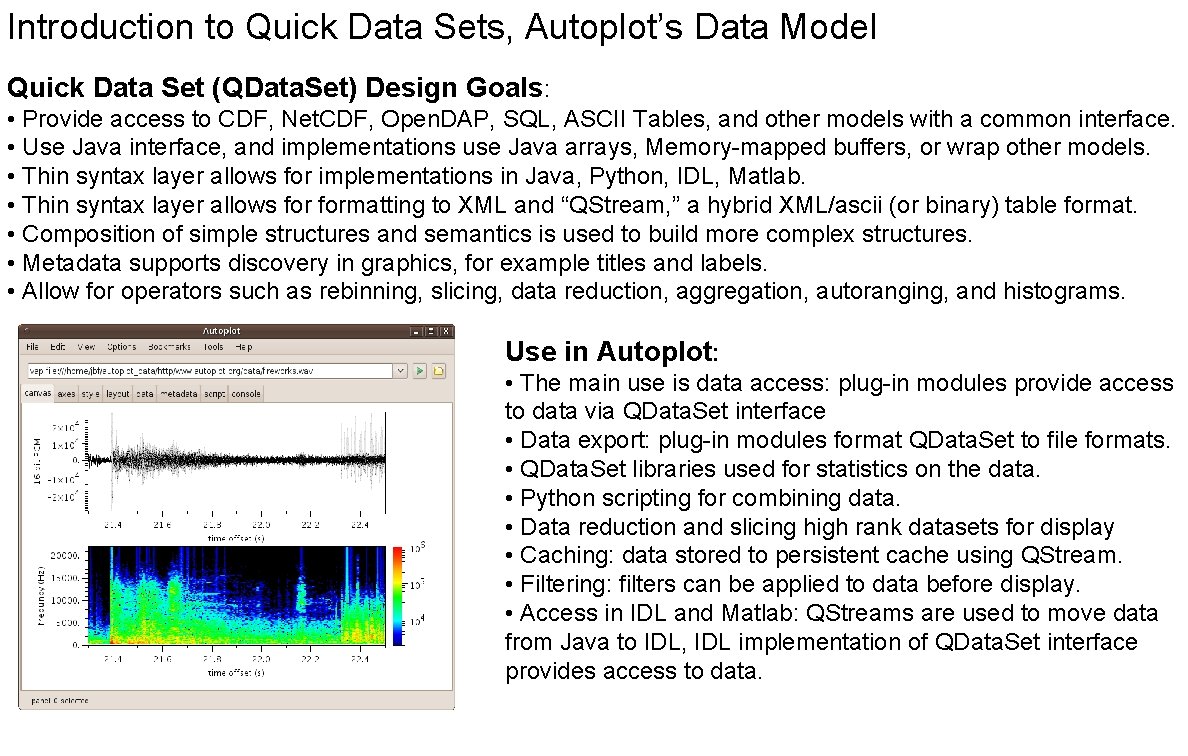 Introduction to Quick Data Sets, Autoplot’s Data Model Quick Data Set (QData. Set) Design