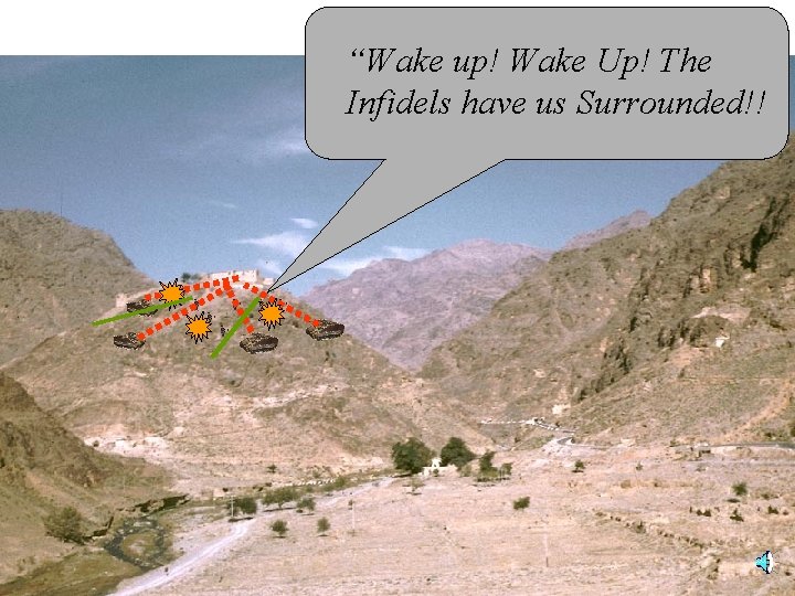 “Wake up! Wake Up! The Infidels have us Surrounded!! 