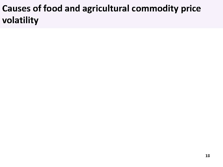 Causes of food and agricultural commodity price volatility 18 