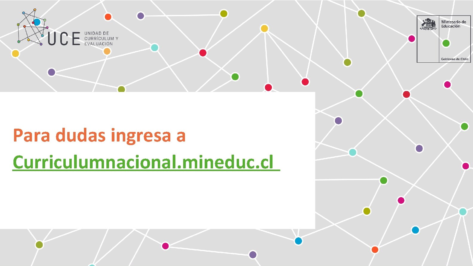 Para dudas ingresa a Curriculumnacional. mineduc. cl 2020 