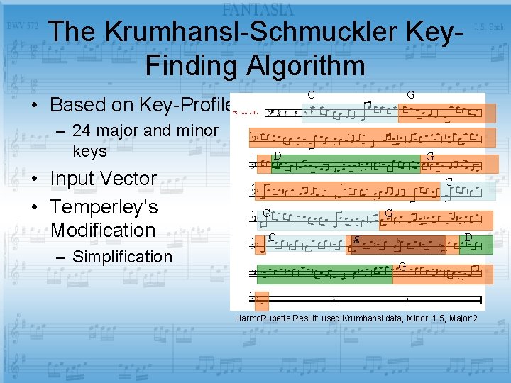 The Krumhansl-Schmuckler Key. Finding Algorithm C • Based on Key-Profiles – 24 major and