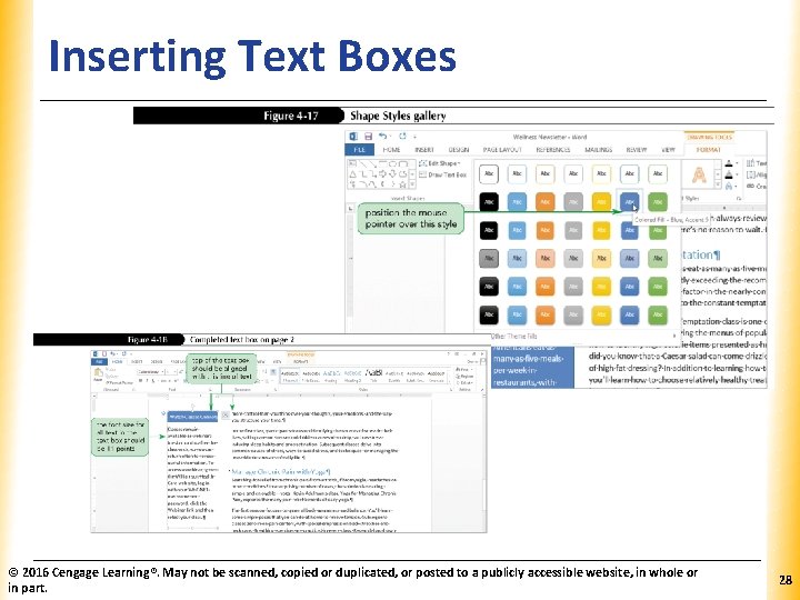 Inserting Text Boxes © 2016 Cengage Learning®. May not be scanned, copied or duplicated,