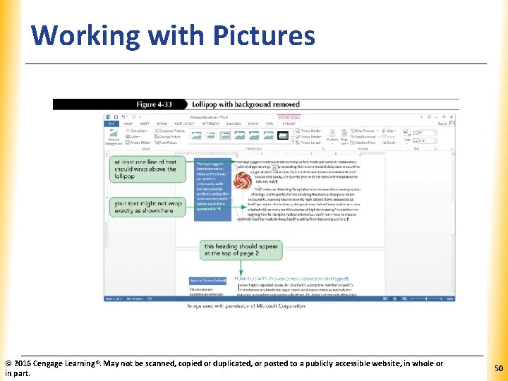 Working with Pictures © 2016 Cengage Learning®. May not be scanned, copied or duplicated,