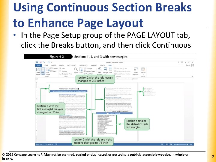 Using Continuous Section Breaks to Enhance Page Layout XP • In the Page Setup