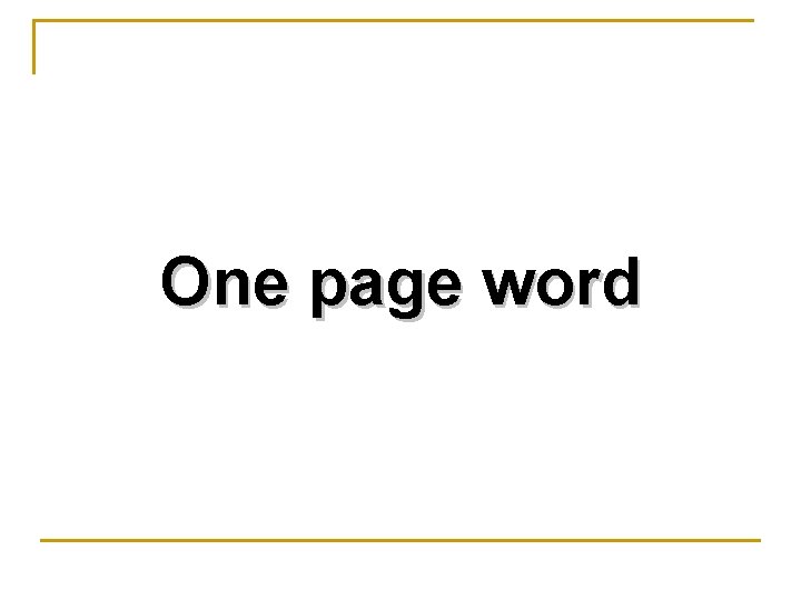 One page word 