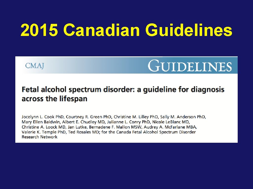 2015 Canadian Guidelines 