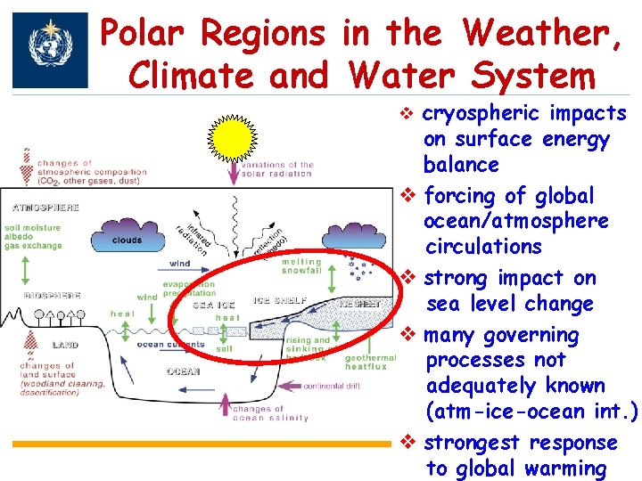 Polar Regions in the Weather, Climate and Water System v cryospheric impacts on surface