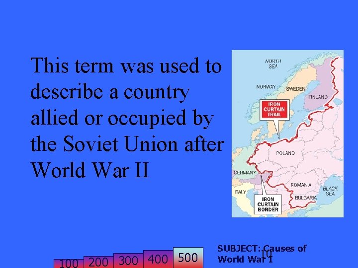 This term was used to describe a country allied or occupied by the Soviet