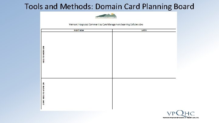 Tools and Methods: Domain Card Planning Board 