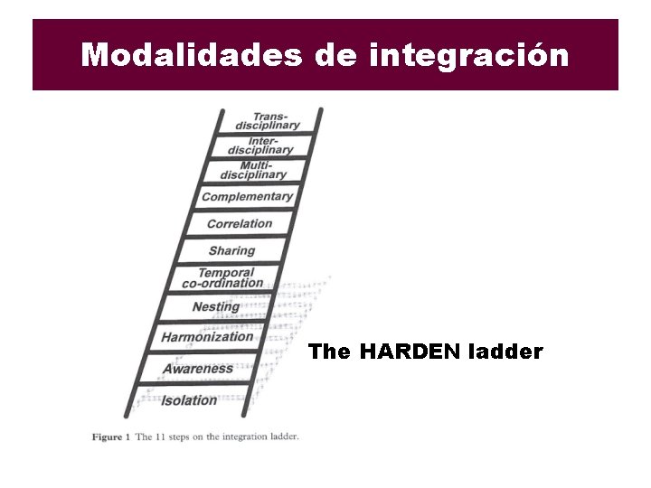 Modalidades de integración The HARDEN ladder 