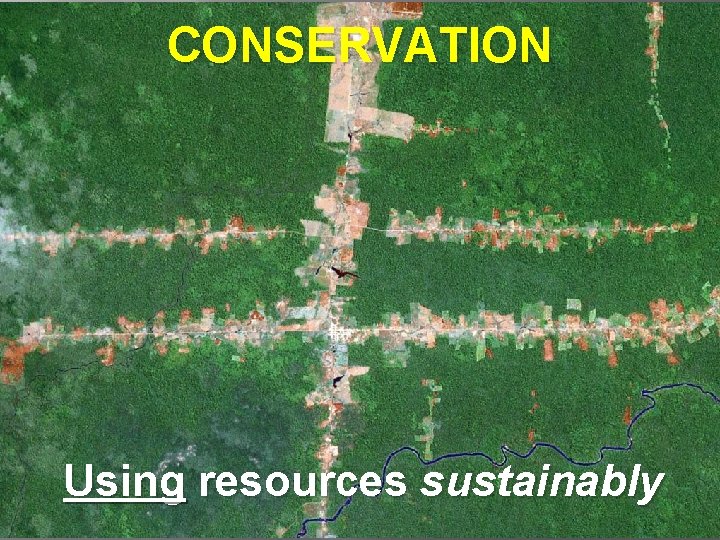 CONSERVATION Using resources sustainably 