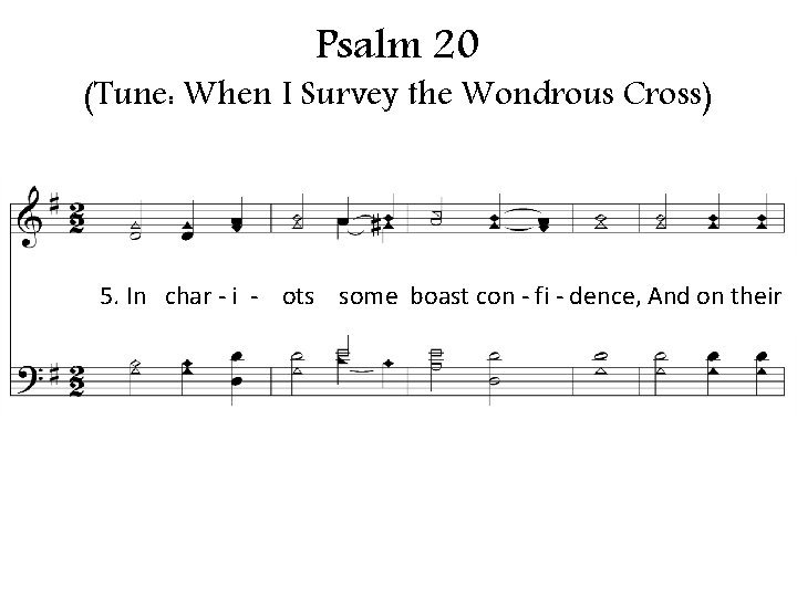 Psalm 20 (Tune: When I Survey the Wondrous Cross) 5. In char - i