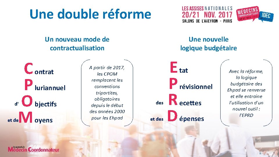 Une double réforme Un nouveau mode de contractualisation C ontrat P luriannuel O bjectifs