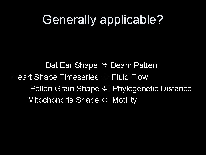 Generally applicable? Bat Ear Shape Beam Pattern Heart Shape Timeseries Fluid Flow Pollen Grain
