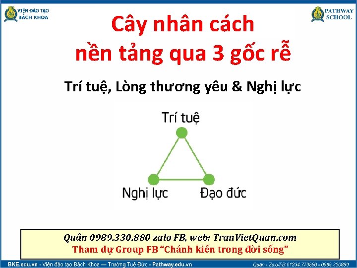 Cây nhân cách nền tảng qua 3 gốc rễ Trí tuệ, Lòng thương yêu