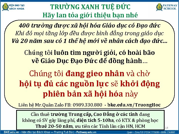 TRƯỜNG XANH TUỆ ĐỨC Hãy lan tỏa giới thiệu bạn nhé 400 trường được