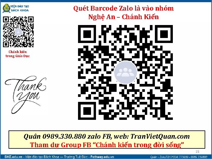 Quét Barcode Zalo là vào nhóm Nghệ An – Chánh Kiến Chánh kiến trong