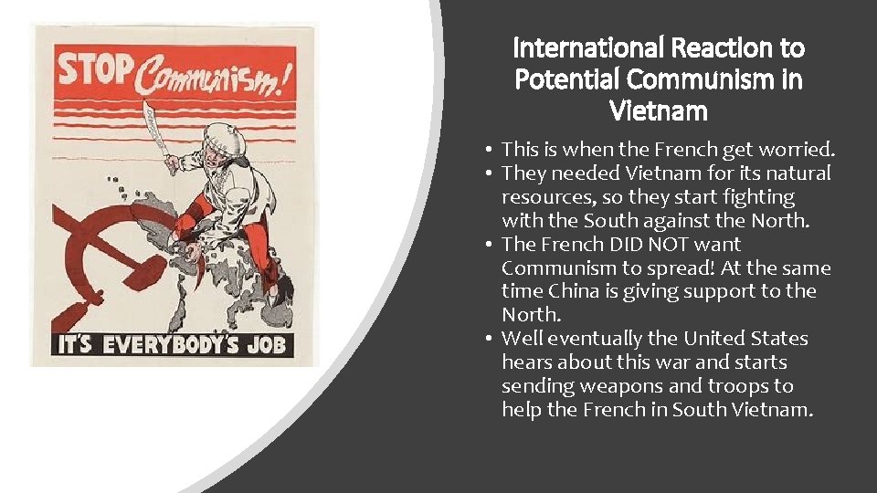 International Reaction to Potential Communism in Vietnam • This is when the French get