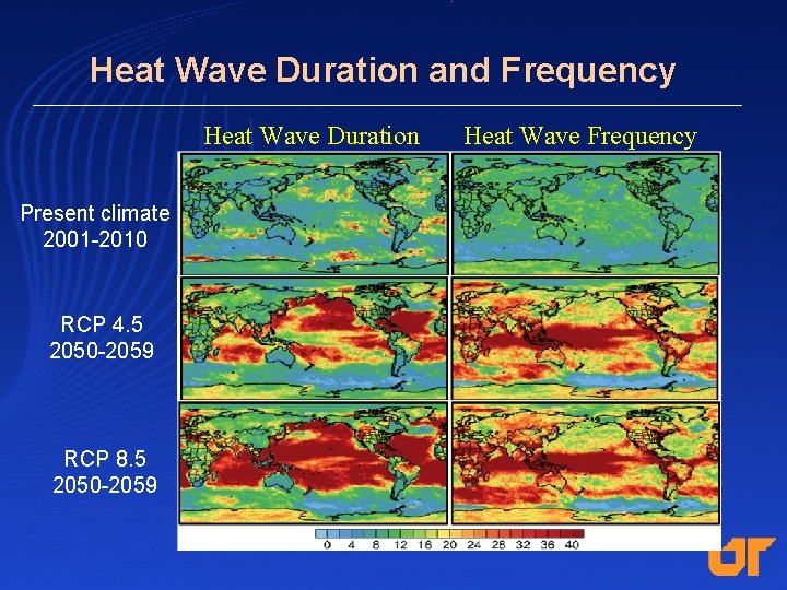 Heat Wave Duration and Frequency Heat Wave Duration Present climate 2001 -2010 RCP 4.