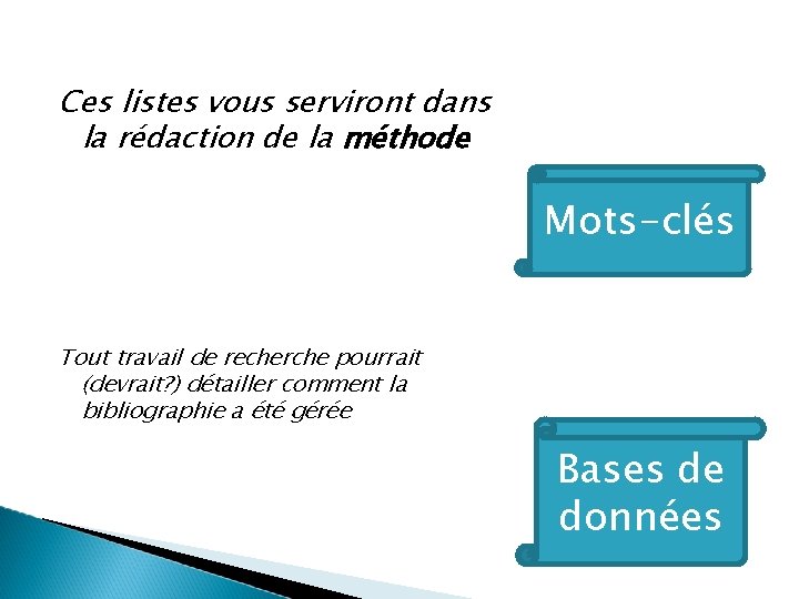 Ces listes vous serviront dans la rédaction de la méthode Mots-clés Tout travail de Ces listes vous serviront dans la rédaction de la méthode Mots-clés Tout travail de