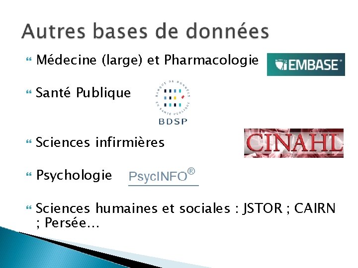 Médecine (large) et Pharmacologie Santé Publique Sciences infirmières Psychologie Sciences humaines et sociales Médecine (large) et Pharmacologie Santé Publique Sciences infirmières Psychologie Sciences humaines et sociales