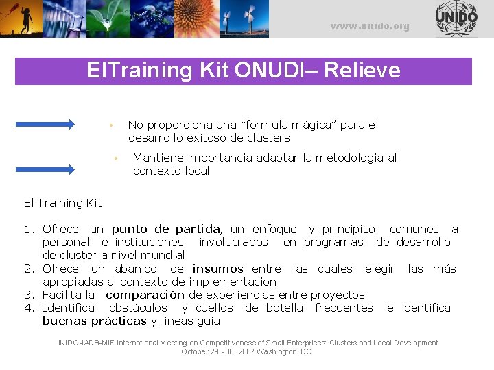 UNITED NATIONS INDUSTRIAL DEVELOPMENT ORGANIZATION www. unido. org El. Training Kit ONUDI– Relieve No
