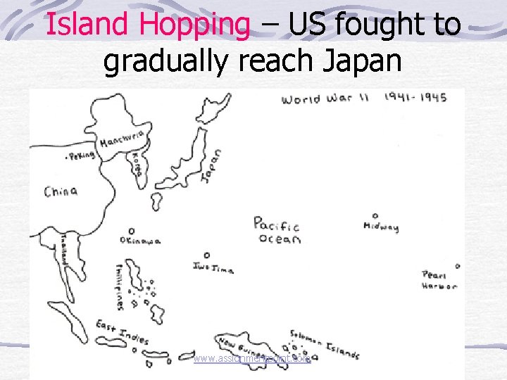 Island Hopping – US fought to gradually reach Japan www. assignmentpoint. com 