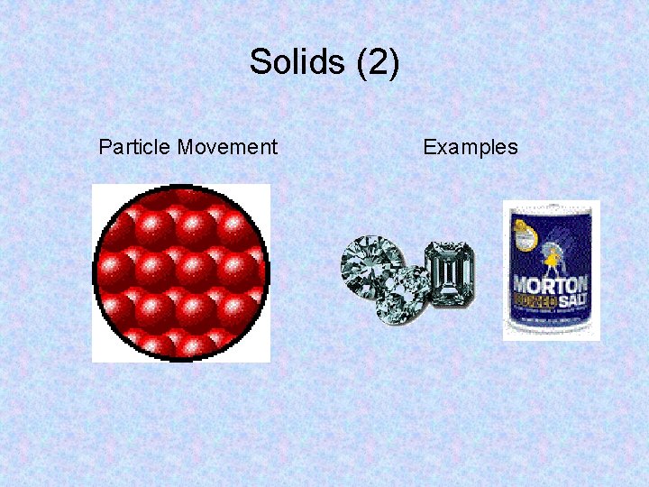 Solids (2) Particle Movement Examples 