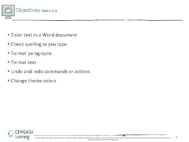 Objectives (Slide 1 of 2) • Enter text in a Word document • Check Objectives (Slide 1 of 2) • Enter text in a Word document • Check